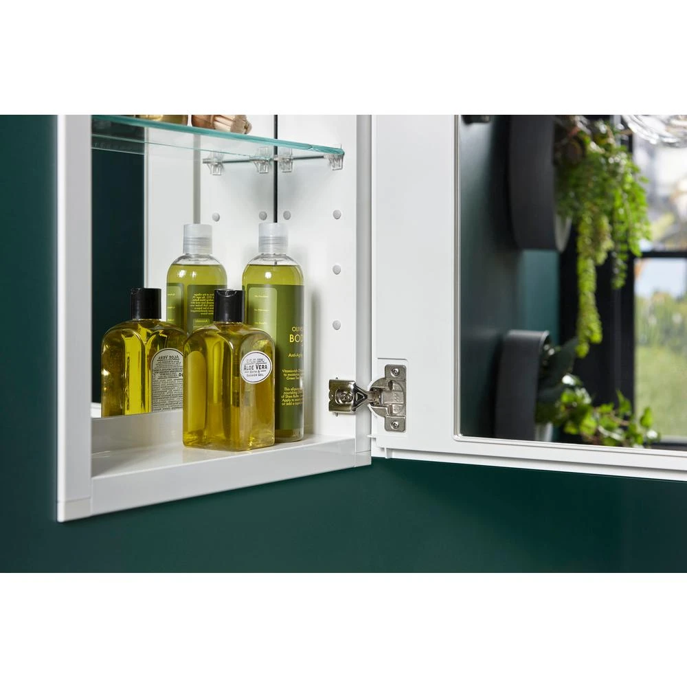 15 In. X 26 In. Recessed Or Surface Mount Medicine Cabinet In White Powder-Coat Aluminum 4 15 In. X 26 In. Recessed Or Surface Mount Medicine Cabinet In White Powder-Coat Aluminum - Image 4