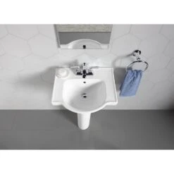 KOHLER Veer 21 In. Vitreous China Pedestal Combo Bathroom Sink In White With Overflow Drain -Allied Brass Shop d617b74003b6aab05bf2097e3e0970fe 1800x1800