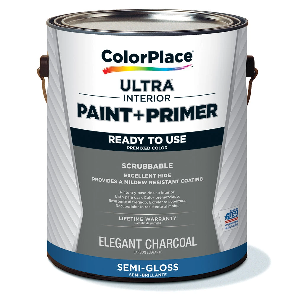 ColorPlace ULTRA Interior Paint & Primer, Elegant Charcoal, Semi-Gloss, 1 Gallon 1 ColorPlace ULTRA Interior Paint & Primer, Elegant Charcoal, Semi-Gloss, 1 Gallon