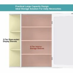 6.5 In. X 25 In. X 26 In. White Multipurpose Wall Surface Mount Bathroom Storage Medicine Cabinet With Mirror 10 6.5 In. X 25 In. X 26 In. White Multipurpose Wall Surface Mount Bathroom Storage Medicine Cabinet With Mirror -Allied Brass Shop d91ed73f09a5cd6b3120bea0d34ab6f9 1800x1800