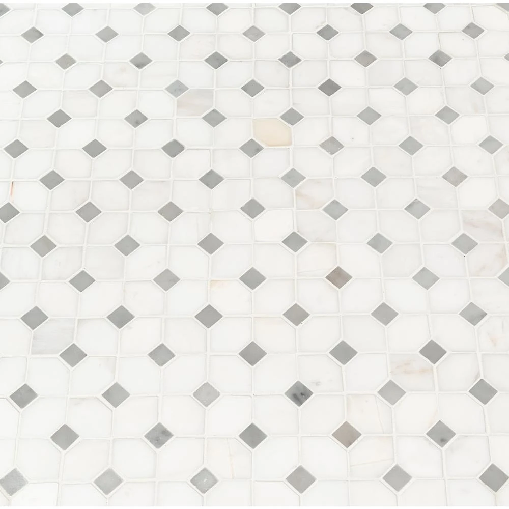 MSI Bianco Dolomite Dotty 12.31 In. X 12.36 In. X 10 Mm Polished Marble Mesh-Mounted Mosaic Tile (10.6 Sq. Ft. / Case) 7 MSI Bianco Dolomite Dotty 12.31 In. X 12.36 In. X 10 Mm Polished Marble Mesh-Mounted Mosaic Tile (10.6 Sq. Ft. / Case) - Image 7