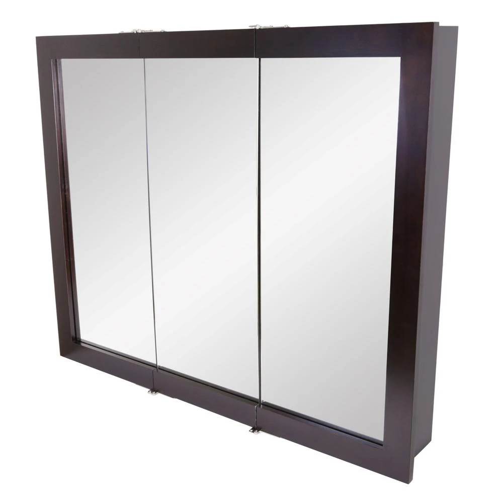 Ventura 36 In. W X 30 In. H X 6 In. D Framed Tri-View Surface-Mount Bathroom Medicine Cabinet In Espresso 5 Ventura 36 In. W X 30 In. H X 6 In. D Framed Tri-View Surface-Mount Bathroom Medicine Cabinet In Espresso - Image 5