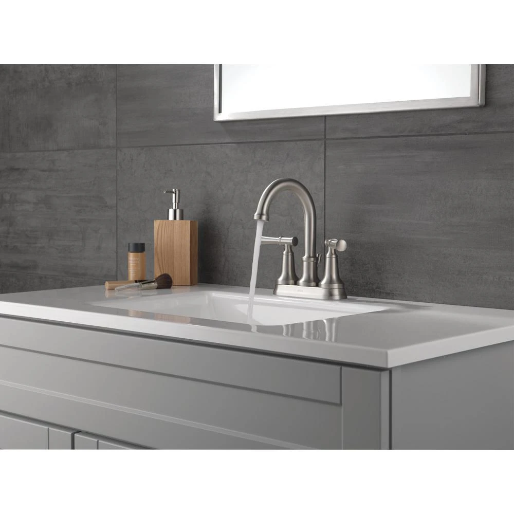 Chamberlain 4 In. Centerset 2-Handle Bathroom Faucet In SpotShield Brushed Nickel 2 Chamberlain 4 In. Centerset 2-Handle Bathroom Faucet In SpotShield Brushed Nickel - Image 2