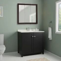 Ventura 36 In. W X 30 In. H X 6 In. D Framed Tri-View Surface-Mount Bathroom Medicine Cabinet In Espresso 19 Ventura 36 In. W X 30 In. H X 6 In. D Framed Tri-View Surface-Mount Bathroom Medicine Cabinet In Espresso -Allied Brass Shop f24a066a0ee8e26955bc01af19ad89f5 1800x1800