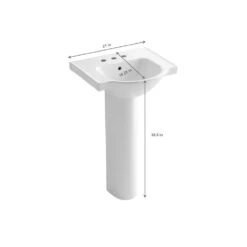 KOHLER Veer 21 In. Vitreous China Pedestal Combo Bathroom Sink In White With Overflow Drain -Allied Brass Shop f3b0d0ddf0a0988a9691191892af3079 1800x1800