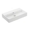 WS Bath Collections Quattro 70 Wall Mount / Vessel Bathroom Sink In Ceramic White Without Faucet Hole