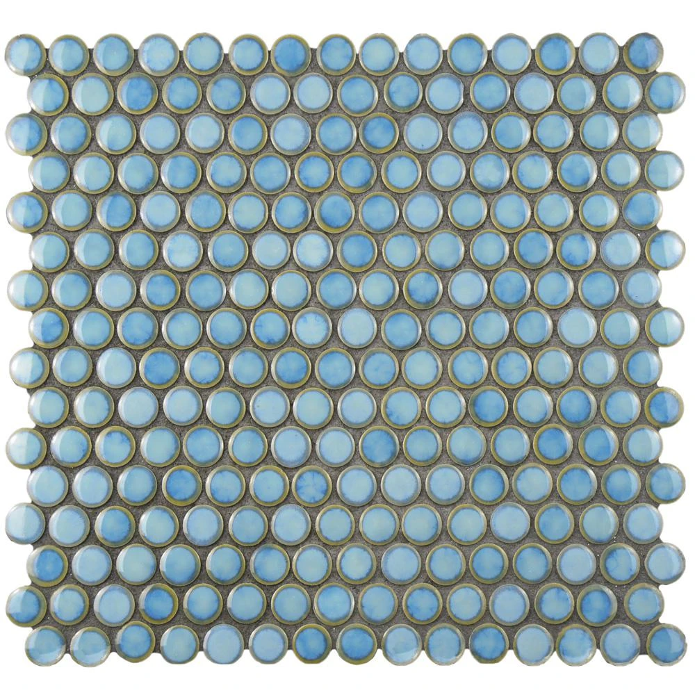 Merola Tile Hudson Penny Round Marine 12 In. X 12-5/8 In. X 5 Mm Porcelain Mosaic Tile (10.74 Sq. Ft. / Case) 9 Merola Tile Hudson Penny Round Marine 12 In. X 12-5/8 In. X 5 Mm Porcelain Mosaic Tile (10.74 Sq. Ft. / Case) - Image 9