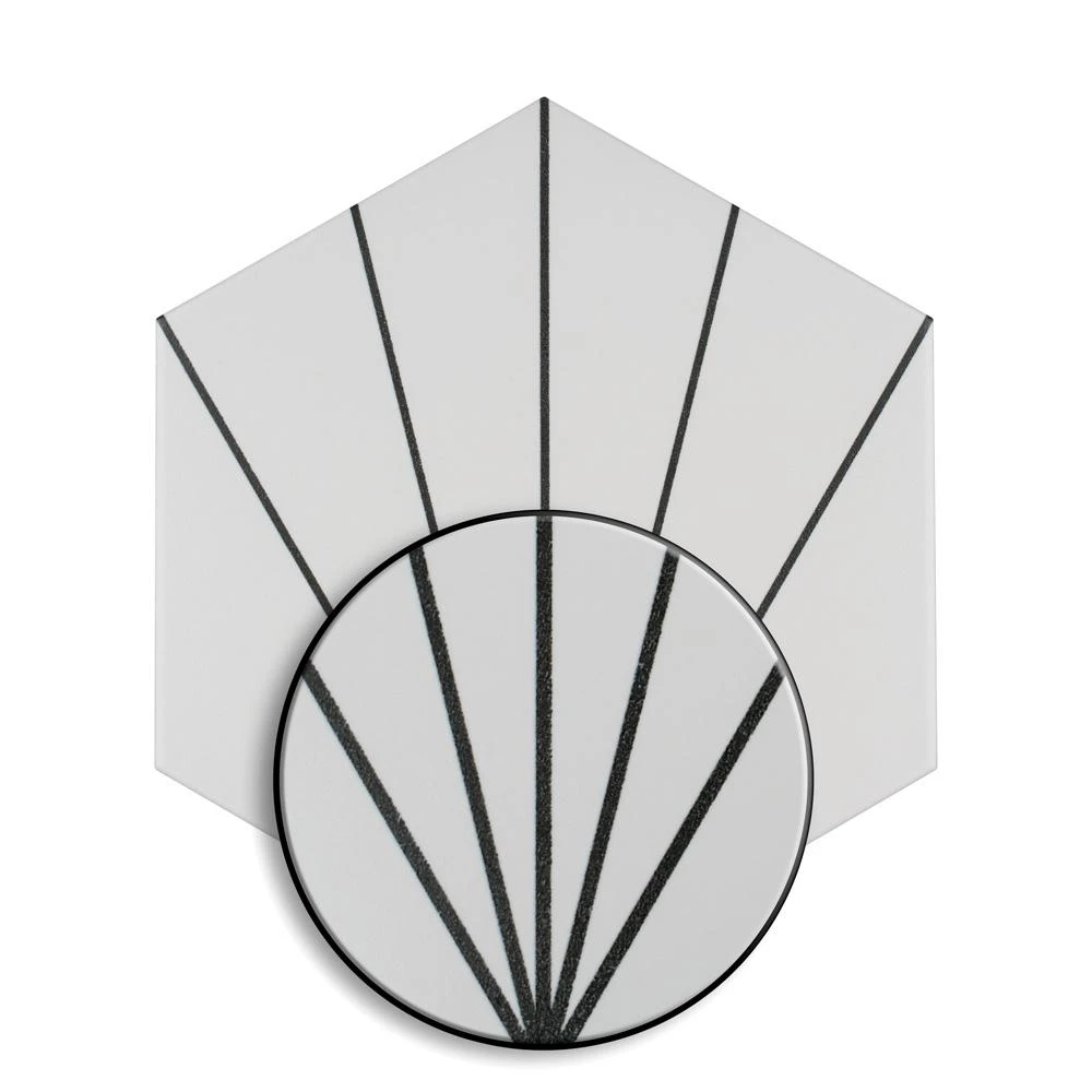 Merola Tile Aster Hex Blanco Encaustic 8-5/8 In. X 9-7/8 In. Porcelain Floor And Wall Tile (11.56 Sq. Ft. / Case) 11 Merola Tile Aster Hex Blanco Encaustic 8-5/8 In. X 9-7/8 In. Porcelain Floor And Wall Tile (11.56 Sq. Ft. / Case) - Image 11