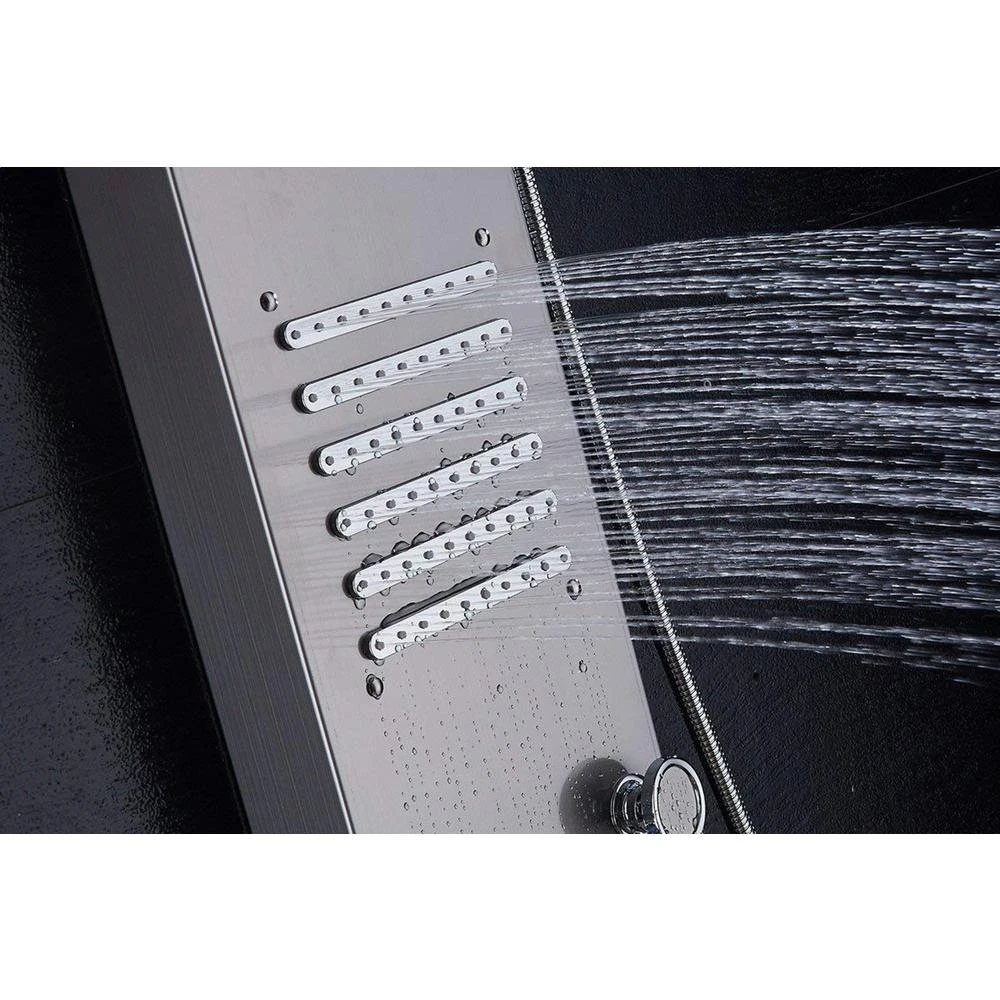 53 In. 10-Jet Shower Panel System In Brushed Nickel With LED Rainfall Waterfall Shower Head Handshower And Tub Spout 7 53 In. 10-Jet Shower Panel System In Brushed Nickel With LED Rainfall Waterfall Shower Head Handshower And Tub Spout - Image 7