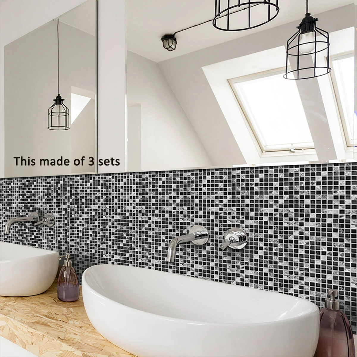 Goory 10Pcs Mosaic Pattern Waterproof Wall Tile Stickers Peel And Stick Tile Kitchen Backsplash Wallpaper Sticker 15x15cm/20x20cm 9 Goory 10Pcs Mosaic Pattern Waterproof Wall Tile Stickers Peel And Stick Tile Kitchen Backsplash Wallpaper Sticker 15x15cm/20x20cm - Image 9