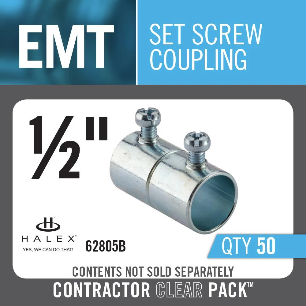 1/2 In. Electric Metallic Tube (EMT) Set-Screw Coupling (50-Pack) 7 1/2 In. Electric Metallic Tube (EMT) Set-Screw Coupling (50-Pack) - Image 7
